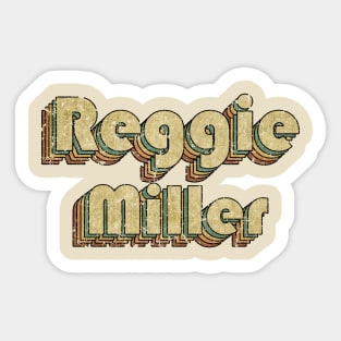 Reggie Miller // Vintage Rainbow Typography Style // 70s Sticker